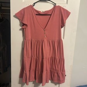 see you monday size small over sized pink ruffled